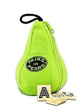 Pairs in Pears Letter Word Tile Game, White & Black Letter Tiles